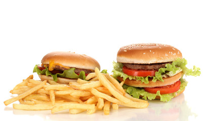 Fast food isolated on white