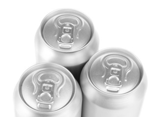 aluminum cans isolated on white