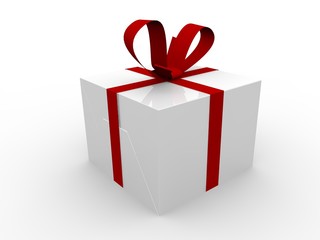 Geschenk mit rotem Schleifenband