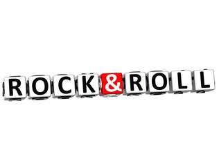 3D Rock And Roll Button Click Here Block Text