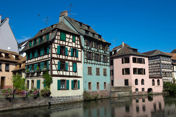 Fototapeta na wymiar Alsace, oszalowany, Francja, Strasburg, kanał,