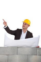 businessman on a construction site