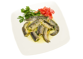 Anguilla in salsa, eel in sauce