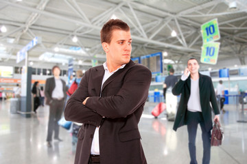  successful businessman in a modern airport