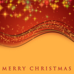 fantastic christmas wave design with snowflakes and stars