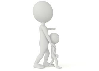 3d humanoid character pointing with finger