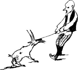 Collectivization in the USSR, man and goat