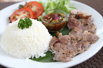 rice with roasted pork