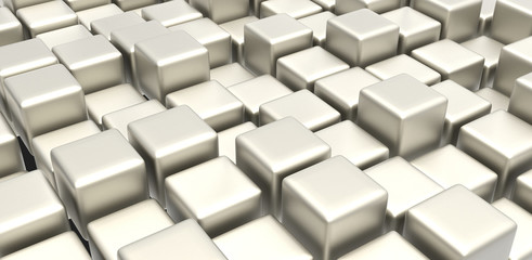 White metal cubes