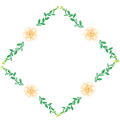 Flower of frame on white background