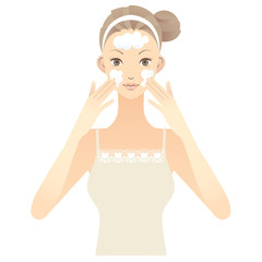 スキンケア　女性　顔