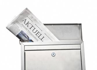 Aktuelles Tageszeitung im Briefkasten