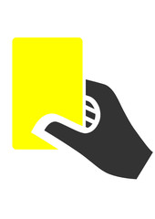 Hand mit gelber Karte