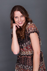 Sexy young lady in stylish dress