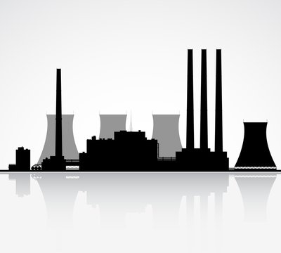 Nuclear Power Plant Silhouette