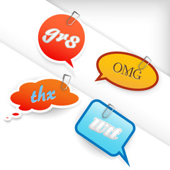 Set of short-cut labels with different shapes and colors.