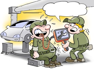 A mechanic has swallowed a wrench