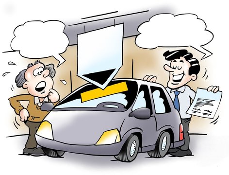 A car salesman and a customer