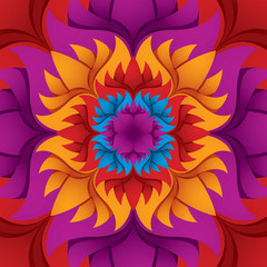 Colorful flower kaleidoscope background.