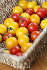 Yellow and red cherry tomatoes