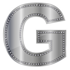 Fototapeta premium G ダイヤモンド アルファベット 銀
