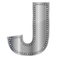 J　ダイヤモンド　アルファベット　銀