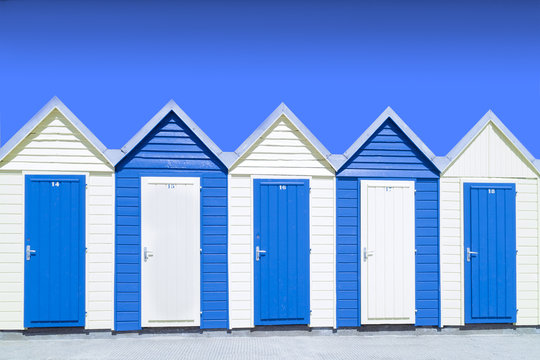 blue beach hut