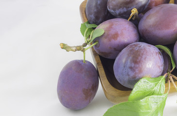 plums and  leaves