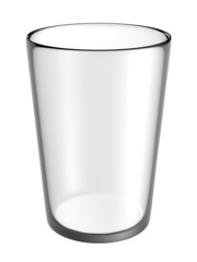 glass empty on white background