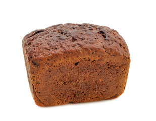 Black bread isolated on a white background
