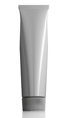 Standing white tube isolated on white, 3d.