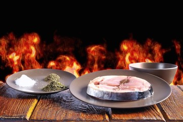 Bonito preparado para la parrilla.