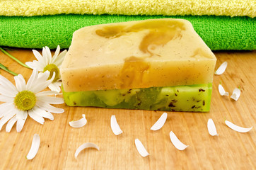 Soap homemade green and yellow