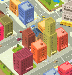 Vue aérienne de la ville de dessin animé