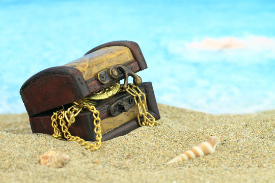 Treasure Chest On A Beach