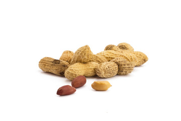 Dried peanuts in closeup