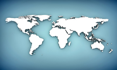 Fototapeta na wymiar 3D mapa świata