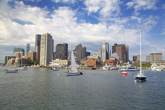 Boston skyline and Inner Harbor, USA