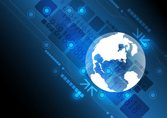 globe and technology background design