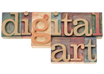 digital art in wood type