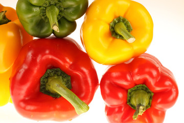 Colored pepper isolated on a white background