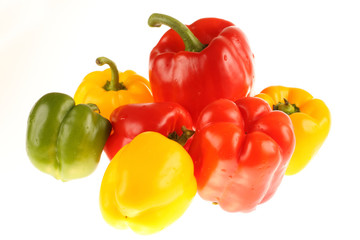 Colored pepper isolated on a white background