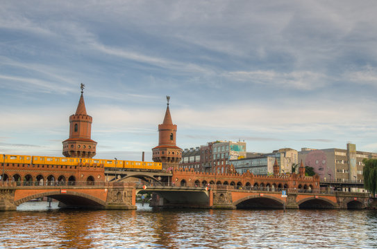 Beautiful view of the Oberbaumbruecke in Berlin, Germany