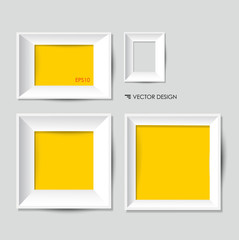 Obraz premium White modern frames on the wall, vector illustration.