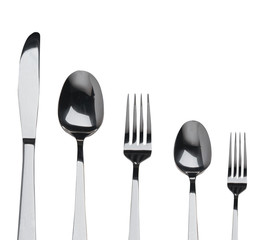 fork ,knife and spoon on a white background