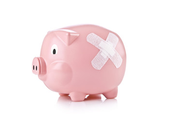 Piggy Bank with adhesive bandage