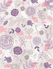 background of hand draw  flowers, vector © sunnyfrog