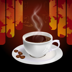 Cup of coffee with ornate elements