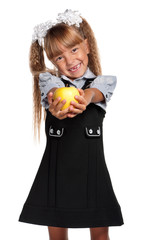 Little girl with apple