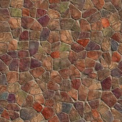 Multicolor stone wall. Seamless texture.